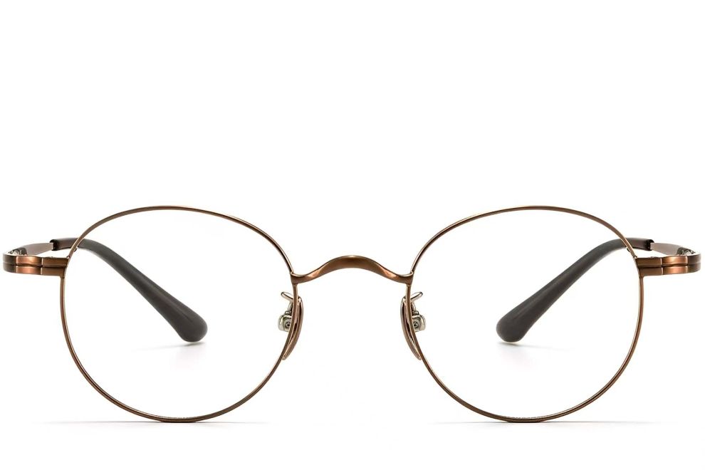 Lunettes ovales en cuivre et titane #BS1913-0192