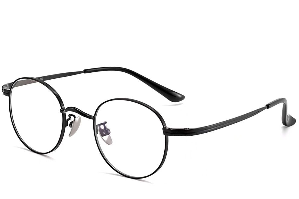 Lunettes ovales en titane noir #BS1913-0193