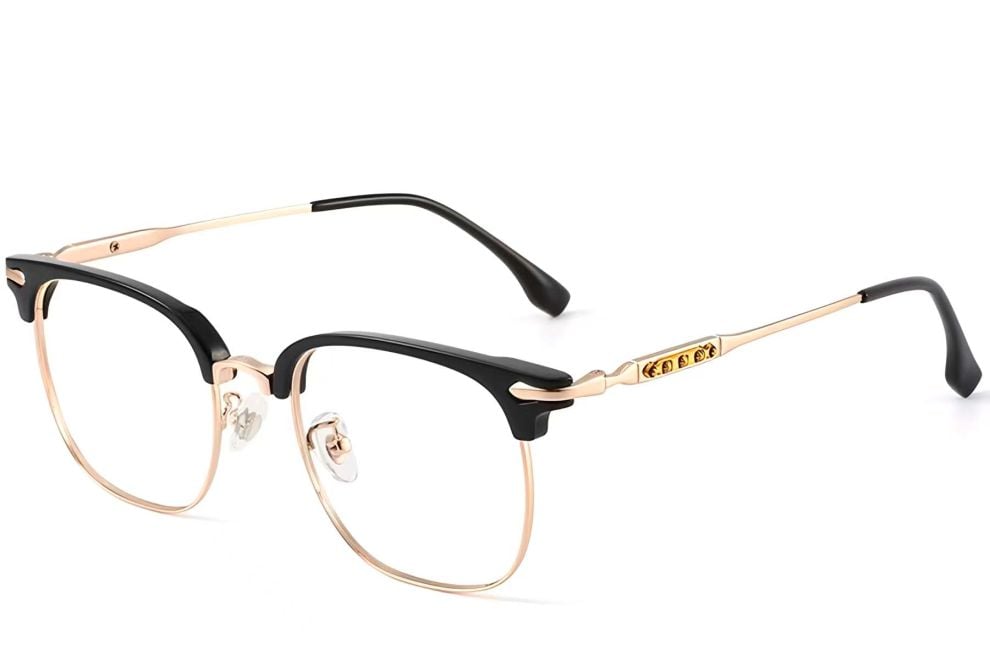 Lunettes TR90 dorées semi-cerclées #BS1913-0197