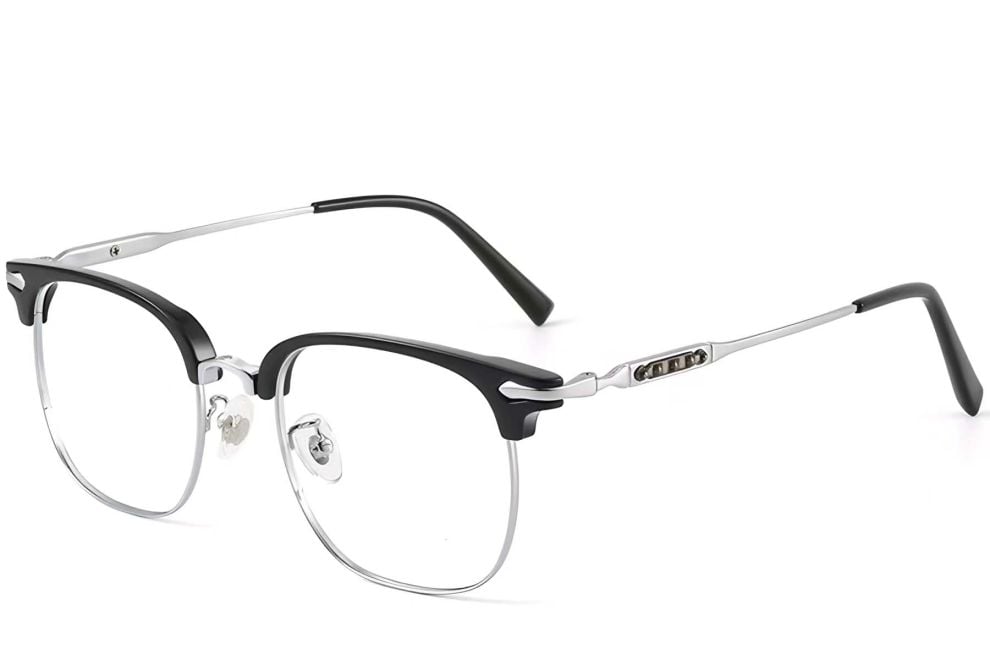 Lunettes TR90 argentées semi-cerclées #BS1913-0198