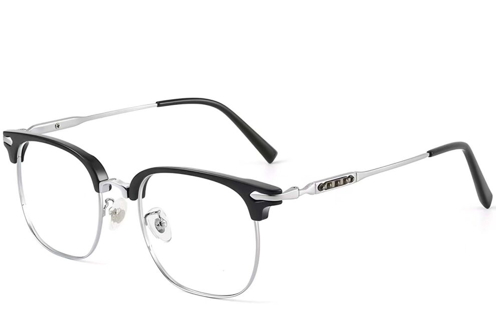 Lunettes TR90 argentées semi-cerclées #BS1913-0198
