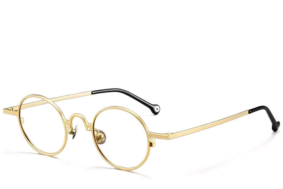 Lunettes ovales en titane doré #BS1913-0200
