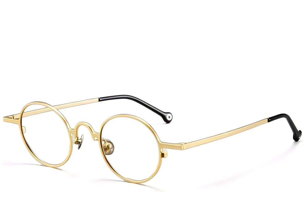 Lunettes ovales en titane doré #BS1913-0200