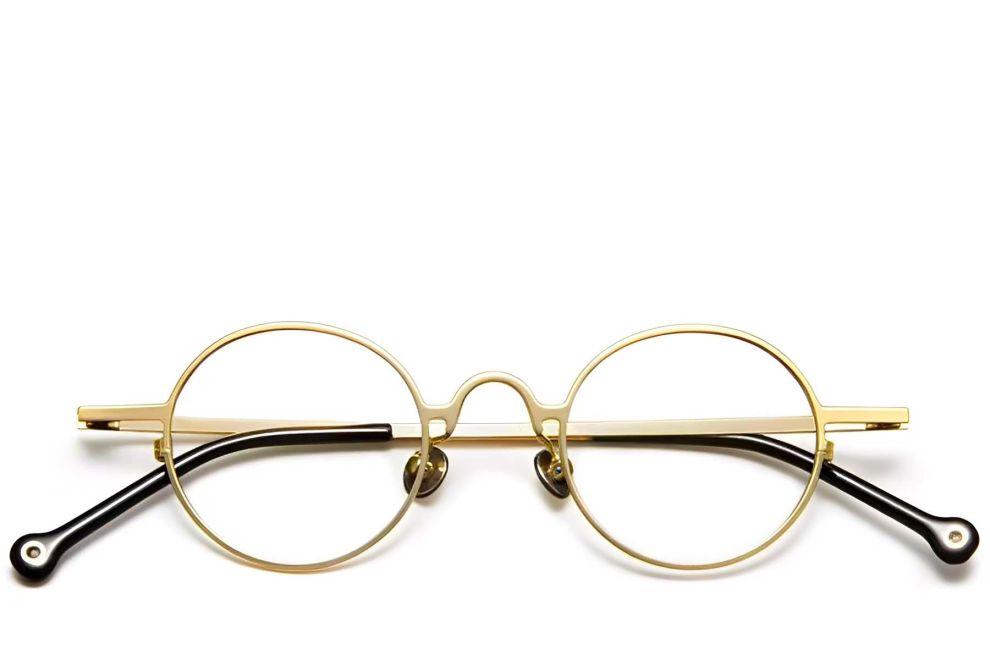 Lunettes ovales en titane doré #BS1913-0200