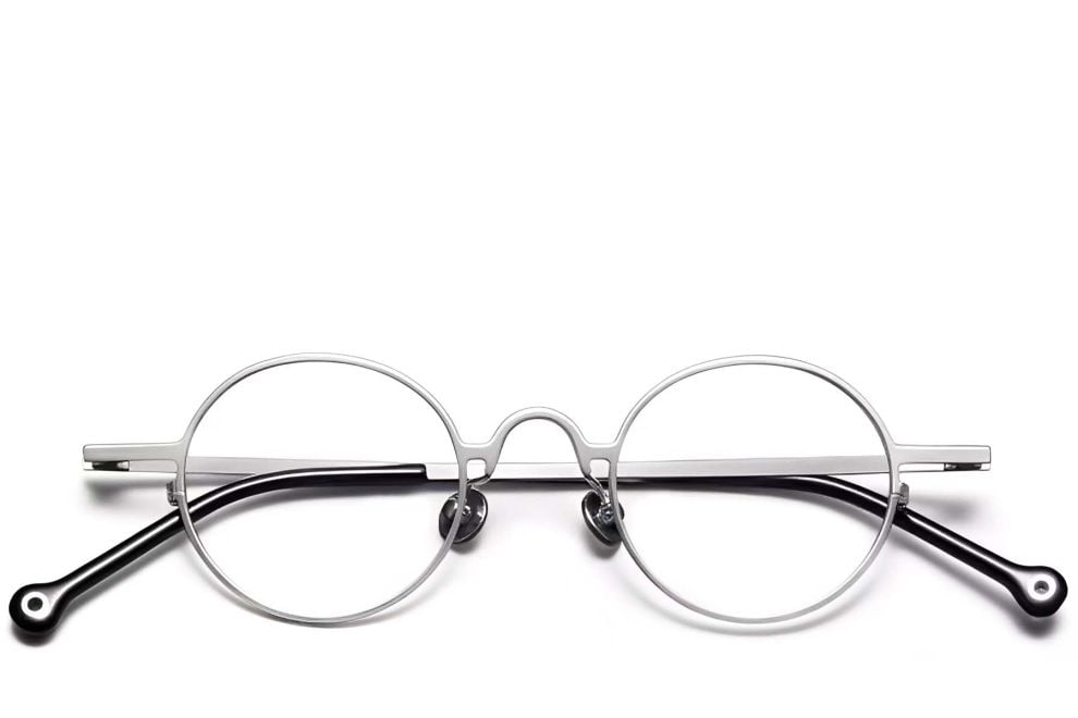 Lunettes ovales en titane argenté #BS1913-0202