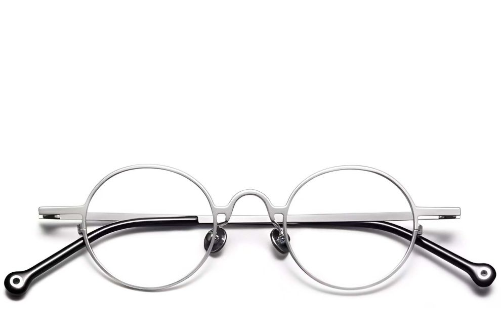 Lunettes ovales en titane argenté #BS1913-0202