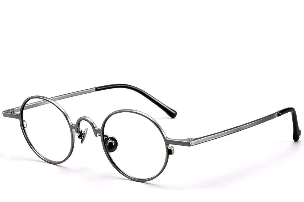 Lunettes ovales en titane gris #BS1913-0203