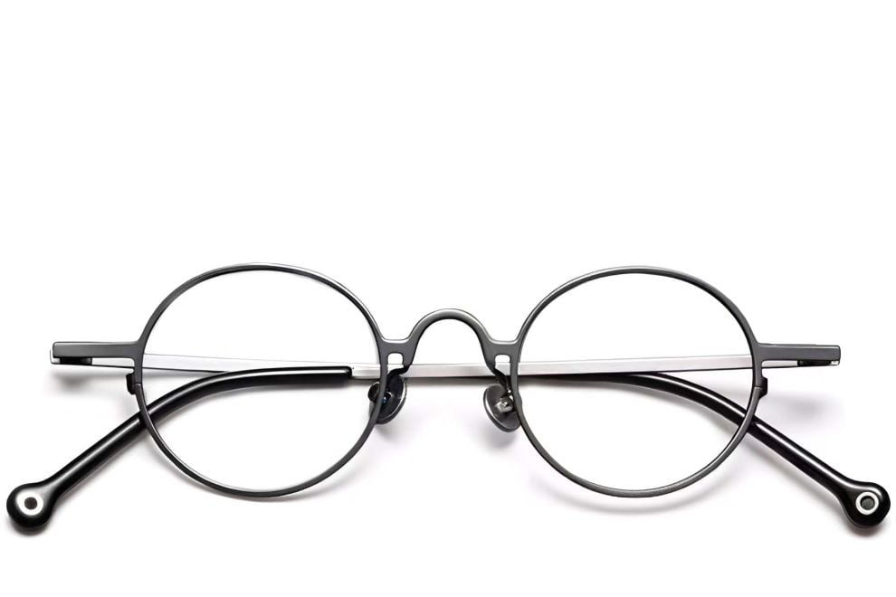 Lunettes ovales en titane gris #BS1913-0203