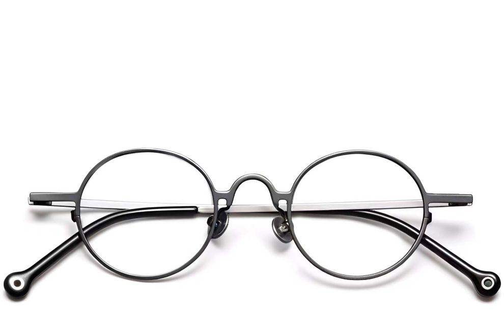 Lunettes ovales en titane gris #BS1913-0203