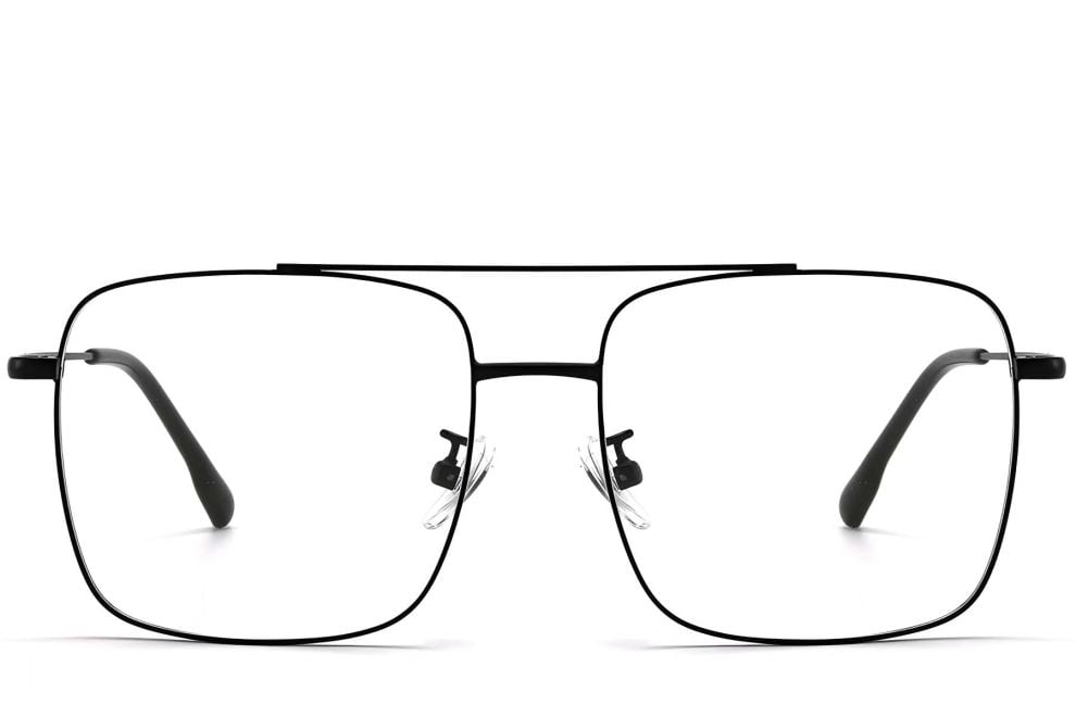 Lunettes aviateur noires en titane #BS1913-0207