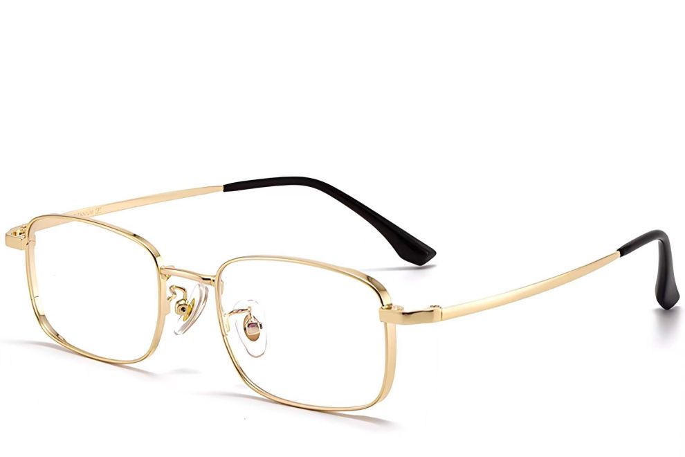 Lunettes rectangulaires en titane doré #BS1913-0212