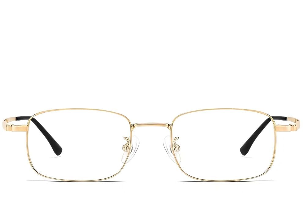 Lunettes rectangulaires en titane doré #BS1913-0212