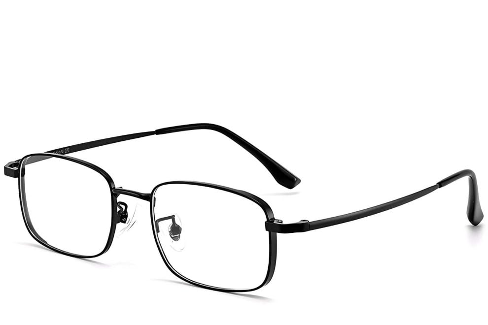 Lunettes rectangulaires en titane noir #BS1913-0213