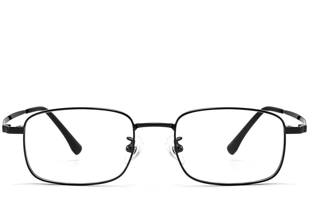 Lunettes rectangulaires en titane noir #BS1913-0213