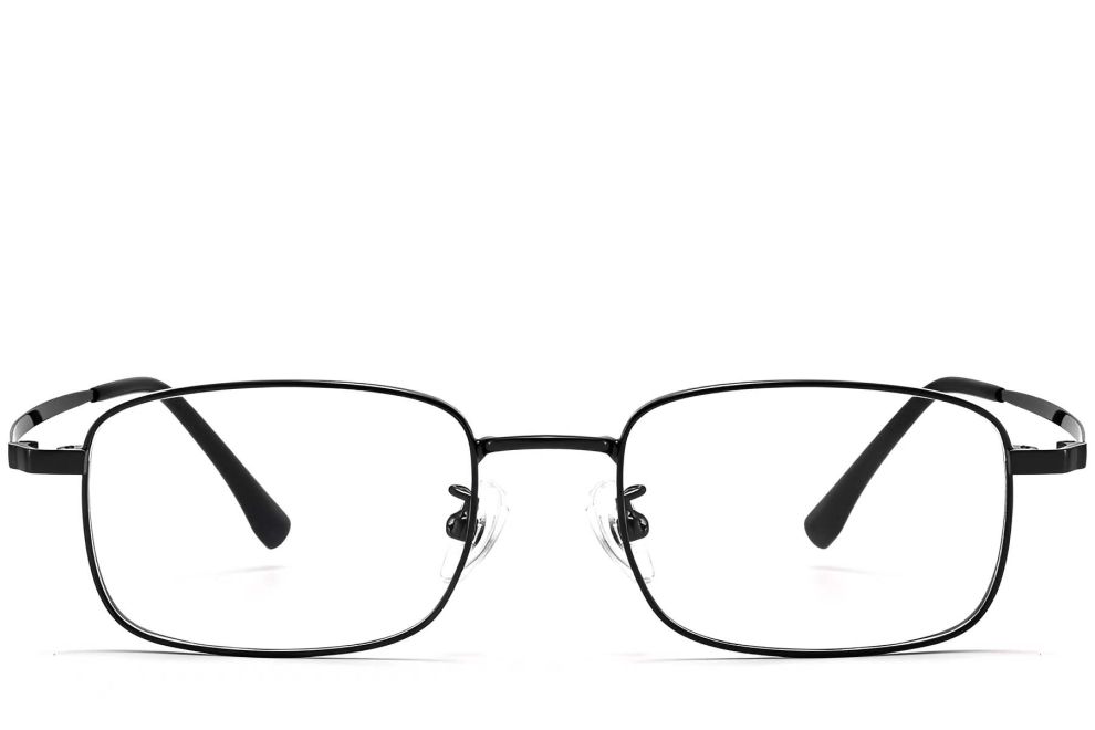 Lunettes rectangulaires en titane noir #BS1913-0213