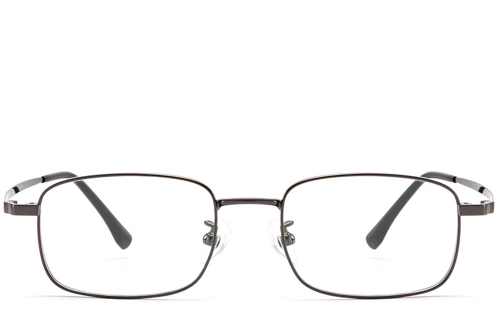 Lunettes rectangulaires en titane gris #BS1913-0215