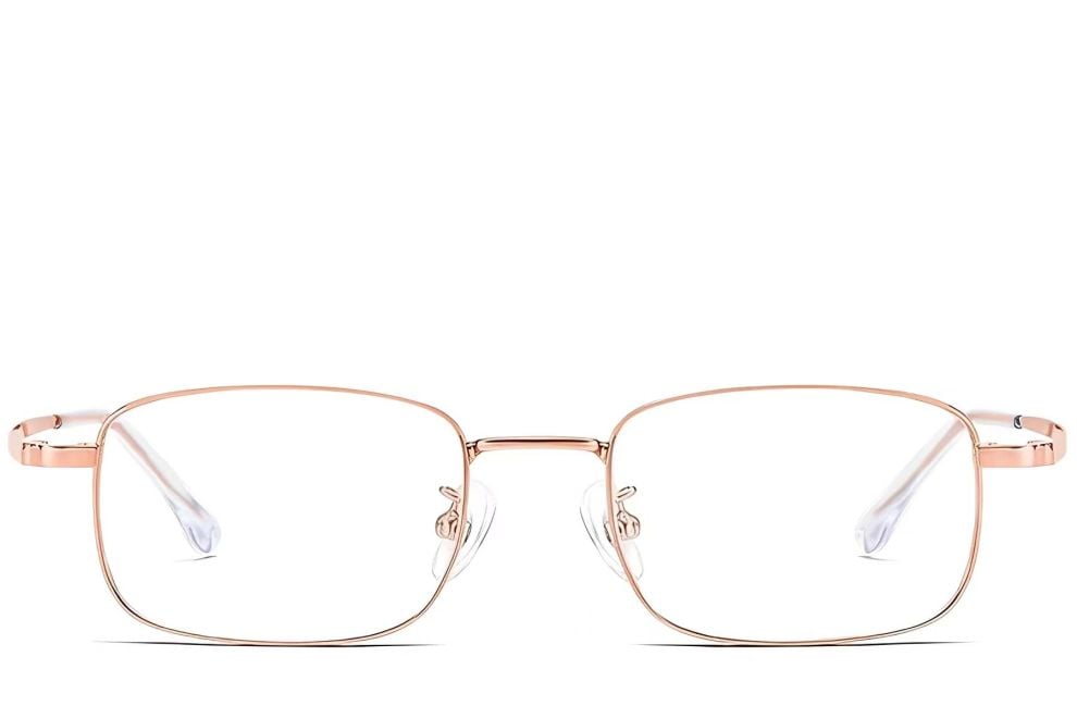 Lunettes rectangulaires en titane rose #BS1913-0216