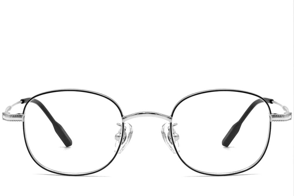 Lunettes ovales en titane noir #BS1913-0218