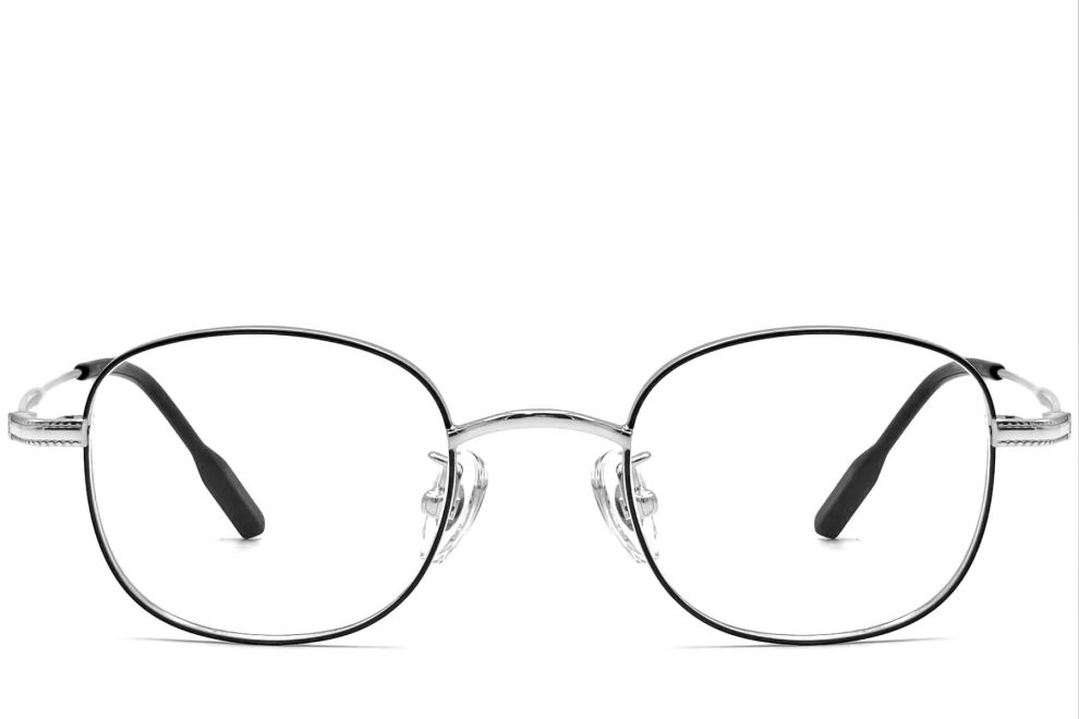 Lunettes ovales en titane noir #BS1913-0218