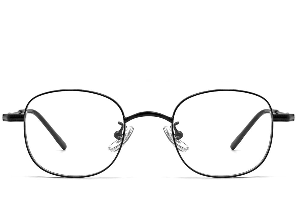 Lunettes ovales en titane noir #BS1913-0219
