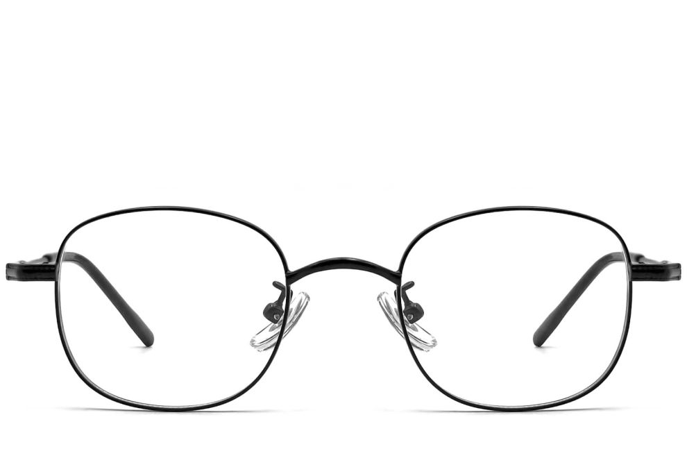 Lunettes ovales en titane noir #BS1913-0219