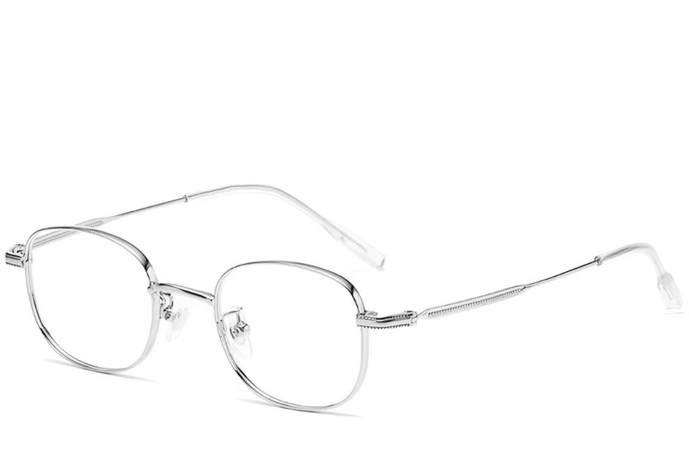 Lunettes ovales en titane argenté #BS1913-0220