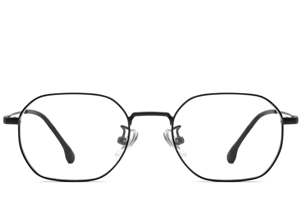Lunettes géométriques noires en titane #BS1913-0221