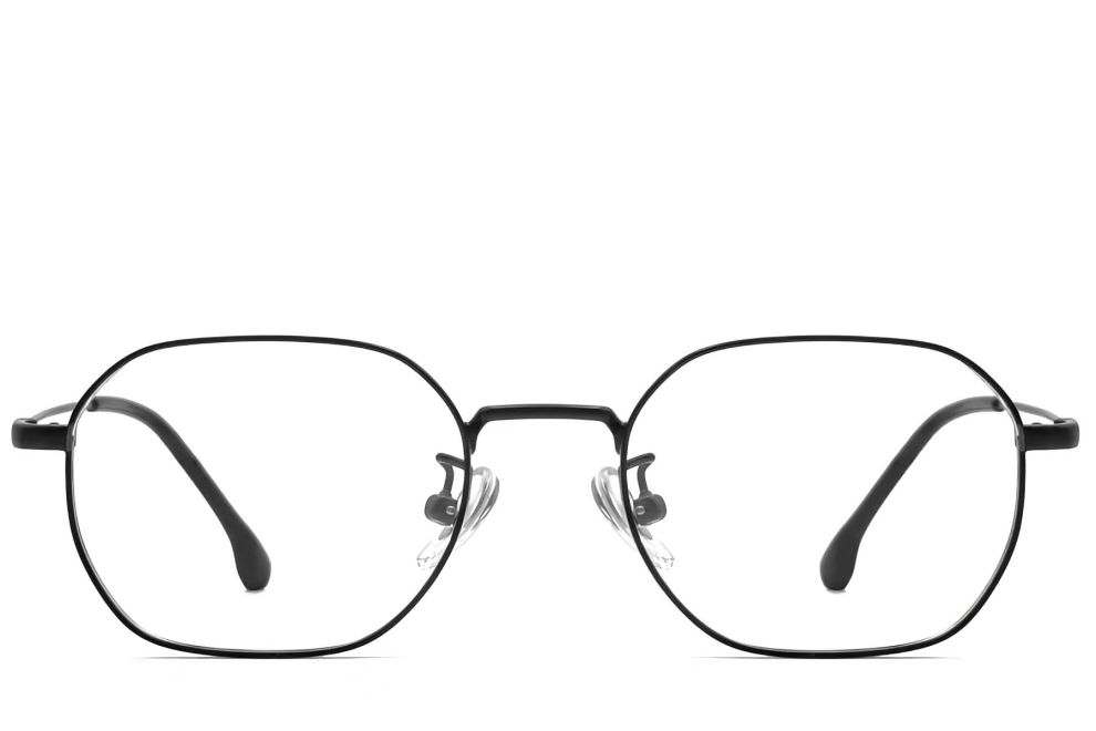 Lunettes géométriques noires en titane #BS1913-0221