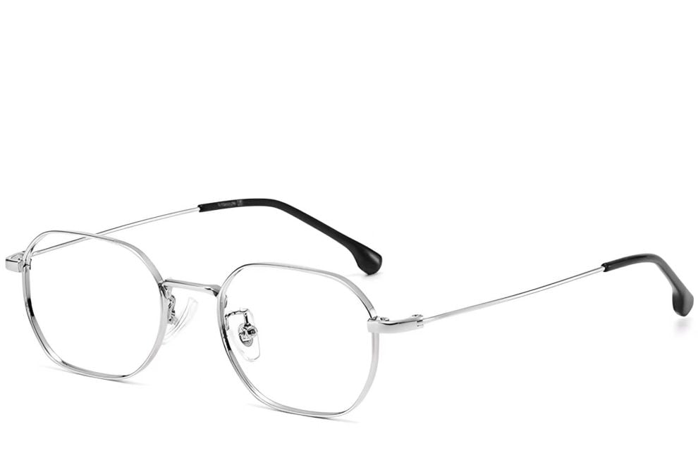 Lunettes géométriques en titane argenté #BS1913-0222