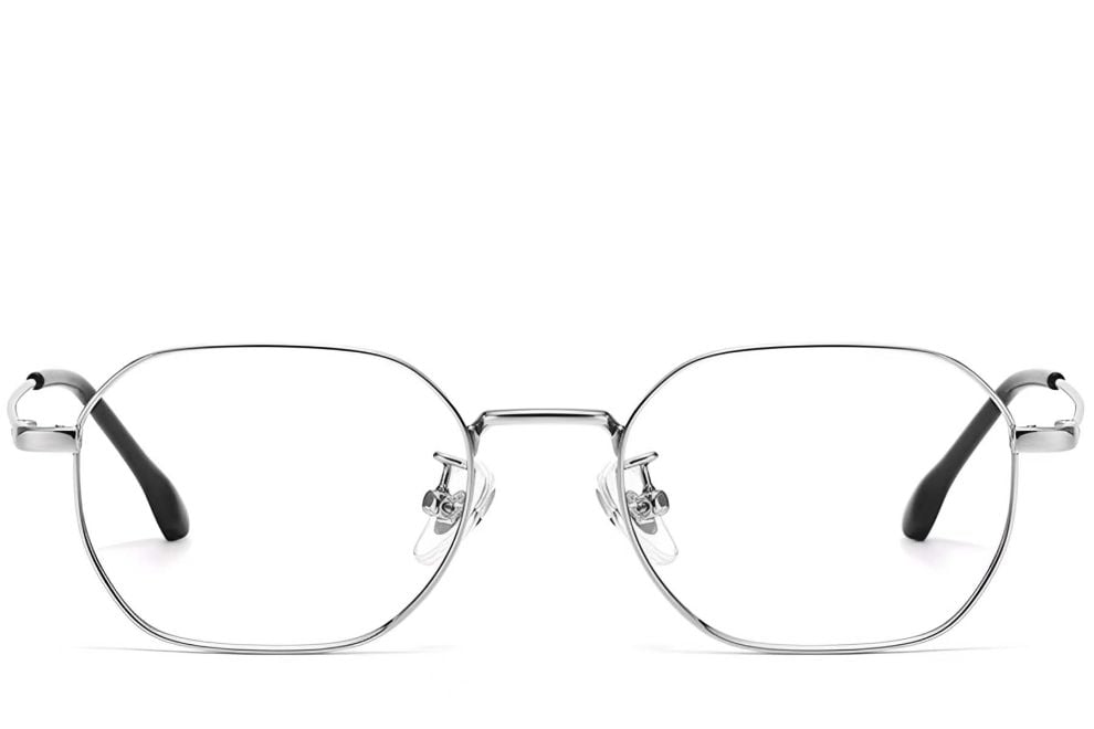 Lunettes géométriques en titane argenté #BS1913-0222