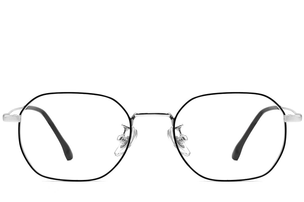 Lunettes géométriques noires en titane #BS1913-0223