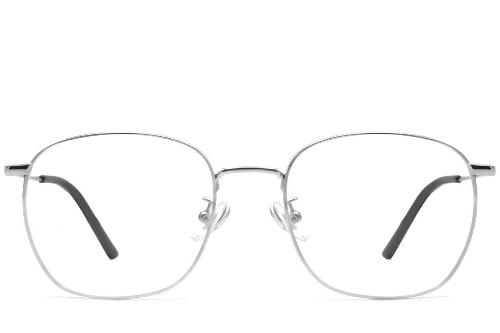Lunettes rectangulaires en titane argenté #BS1913-0225