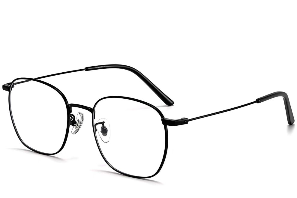 Lunettes rectangulaires en titane noir #BS1913-0226
