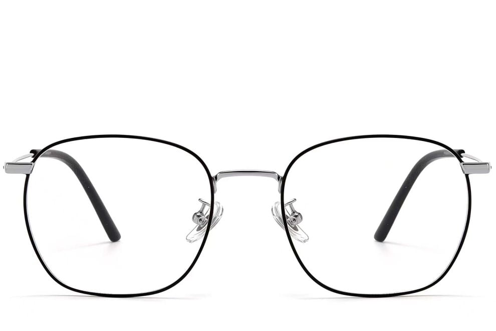 Lunettes rectangulaires en titane noir #BS1913-0227