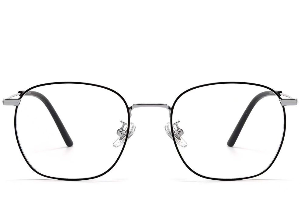 Lunettes rectangulaires en titane noir #BS1913-0227