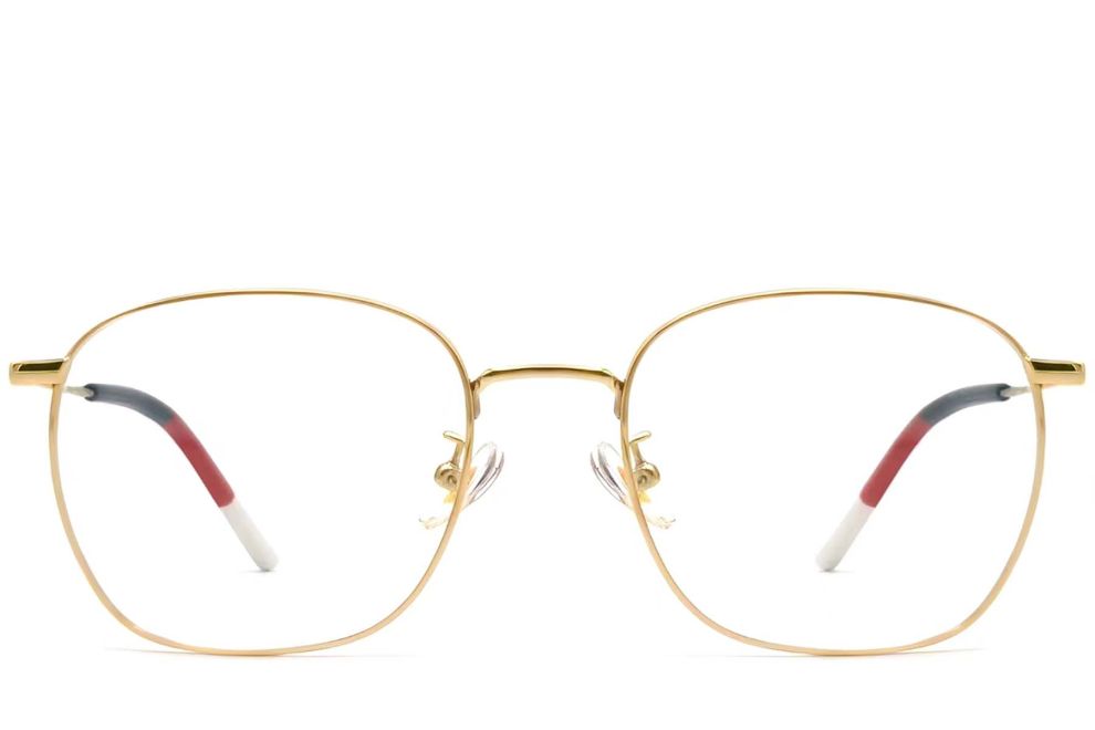 Lunettes rectangulaires en titane doré #BS1913-0228