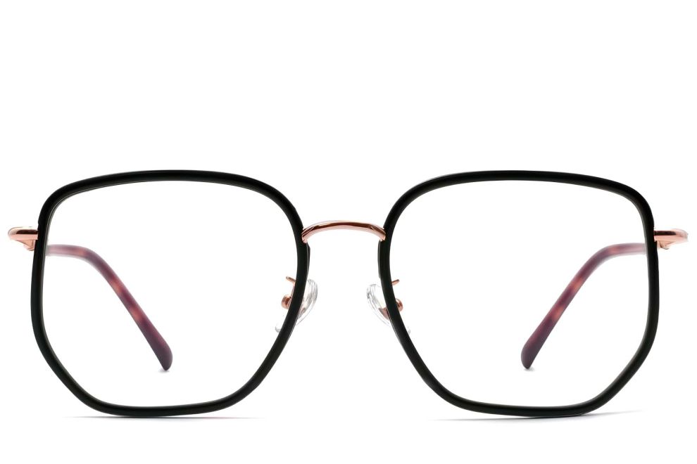 Geometrische schwarze Metallbrille #BS1913-0230