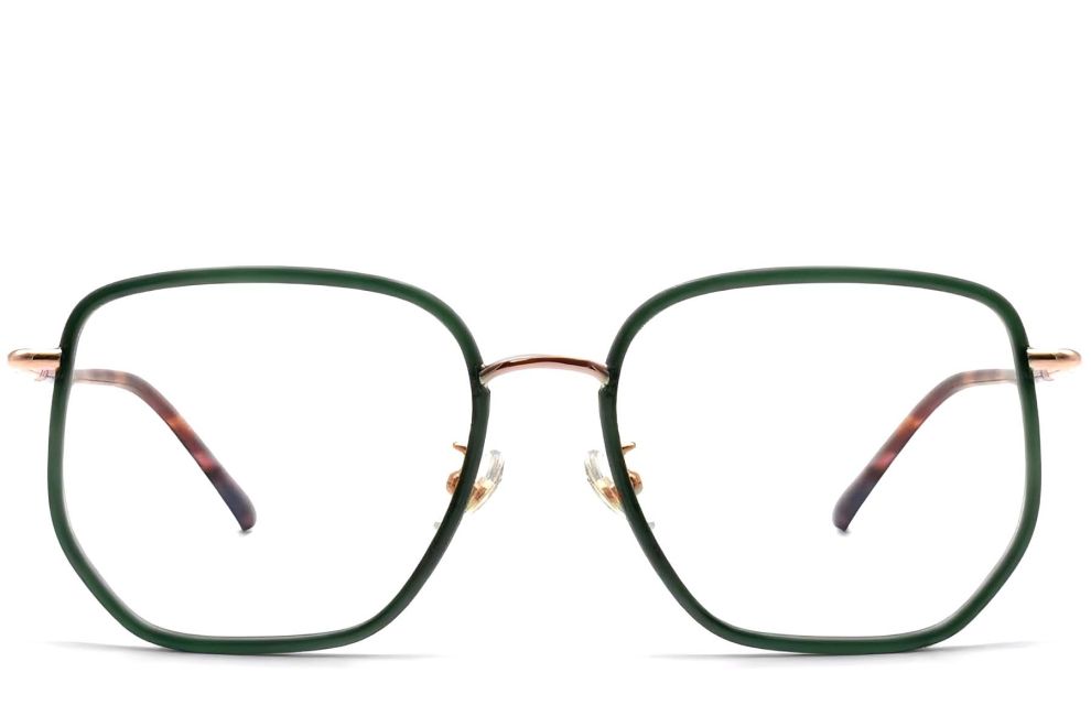 Gafas geométricas de metal verde #BS1913-0231
