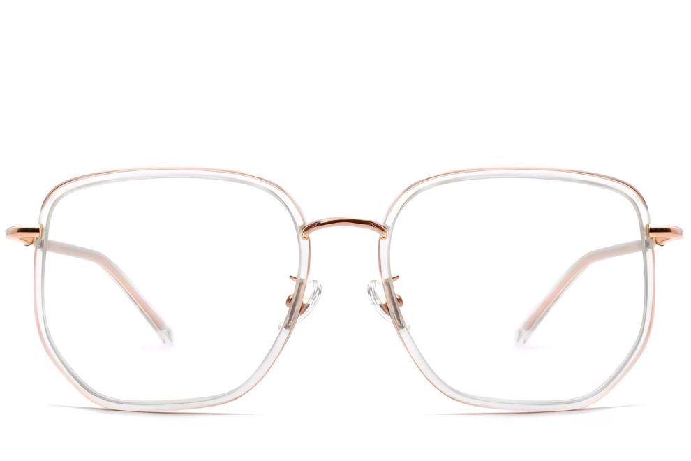 Gafas geométricas de metal rosa #BS1913-0233