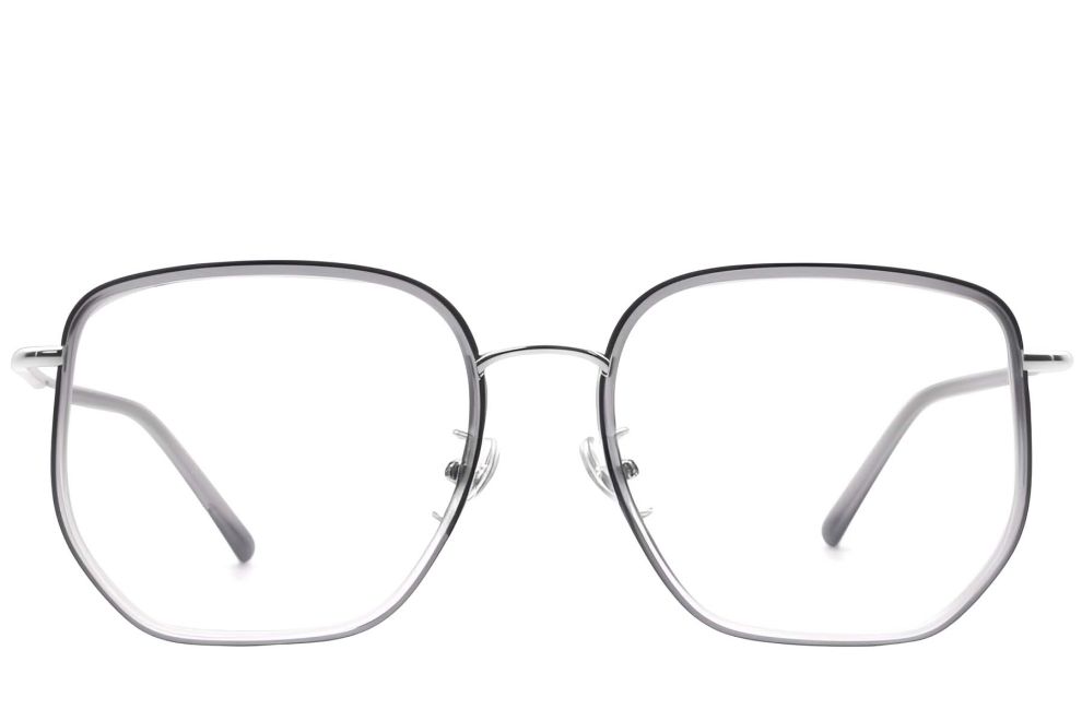 Geometrische graue Metallbrille #BS1913-0235