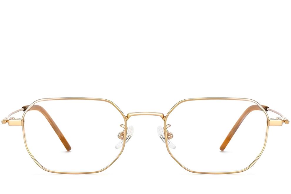 Geometrische goldene Titanbrille #BS1913-0237