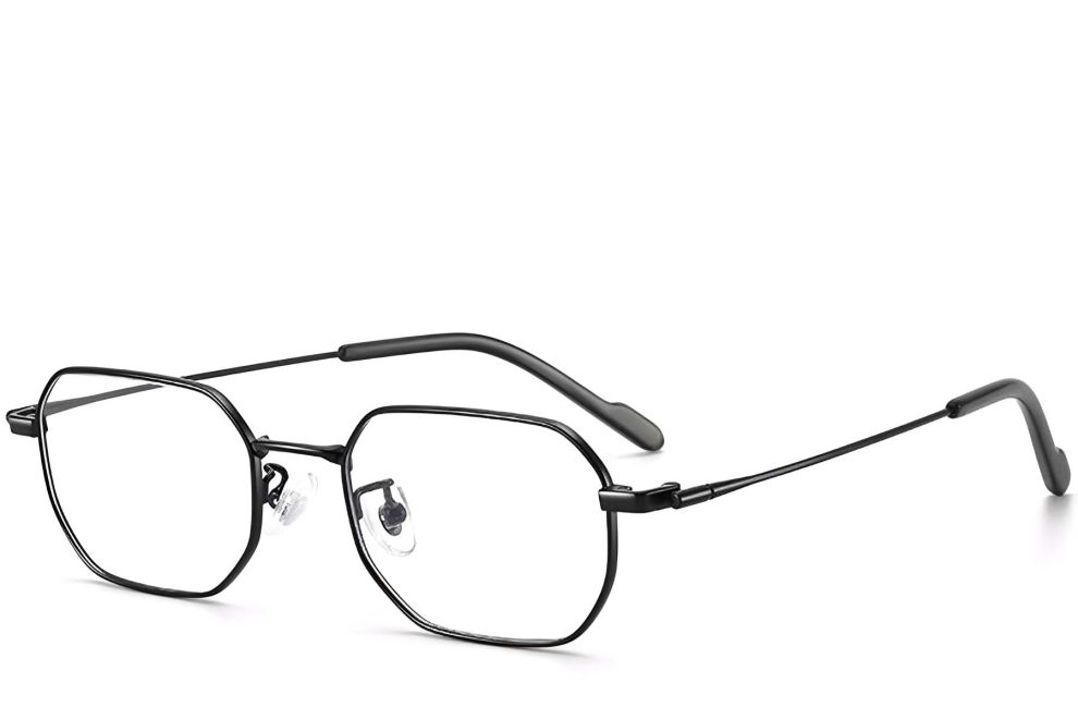 Geometrische schwarze Titanbrille #BS1913-0238