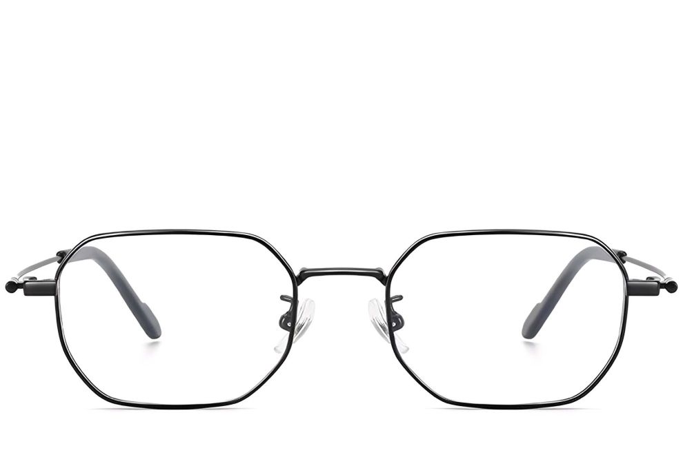 Geometrische schwarze Titanbrille #BS1913-0238