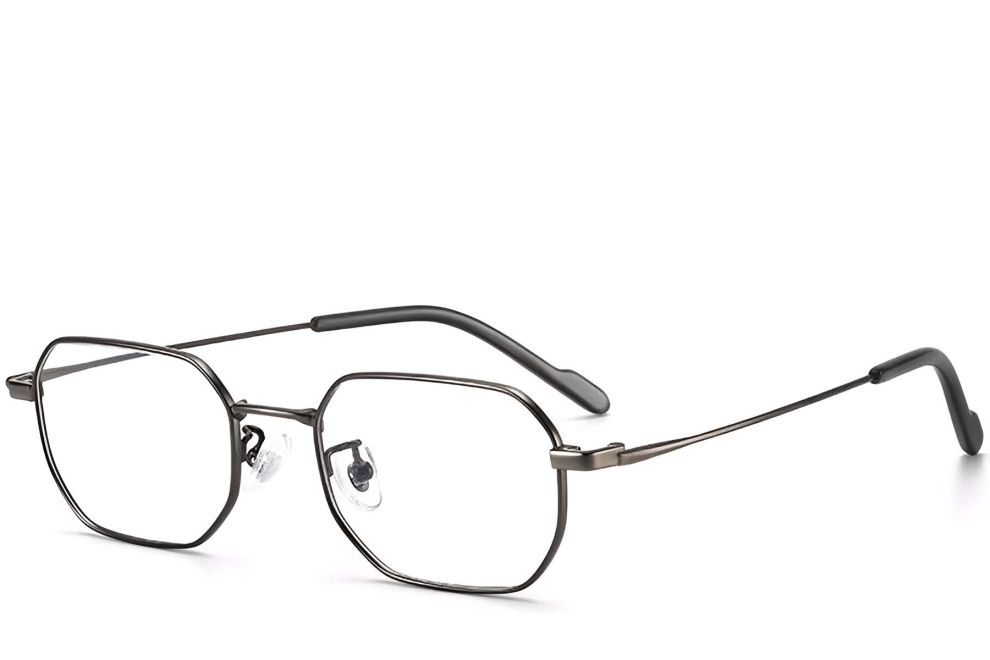 Gafas geométricas de titanio gris #BS1913-0240