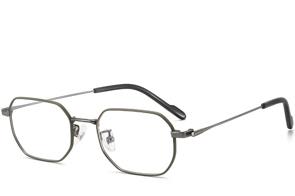 Gafas geométricas de titanio verde #BS1913-0241