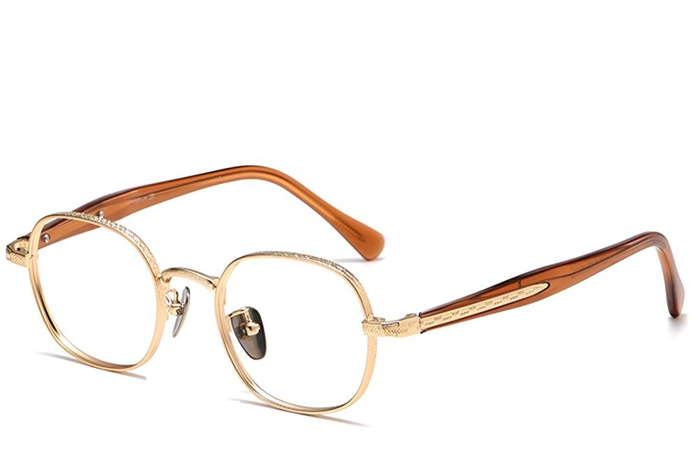 Ovale goldene Titanbrille #BS1913-0243