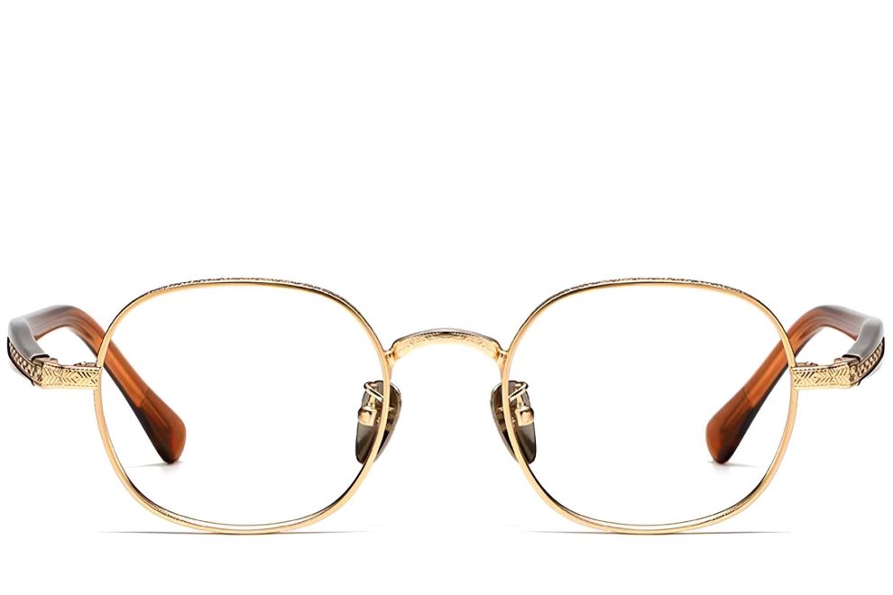 Ovale goldene Titanbrille #BS1913-0243