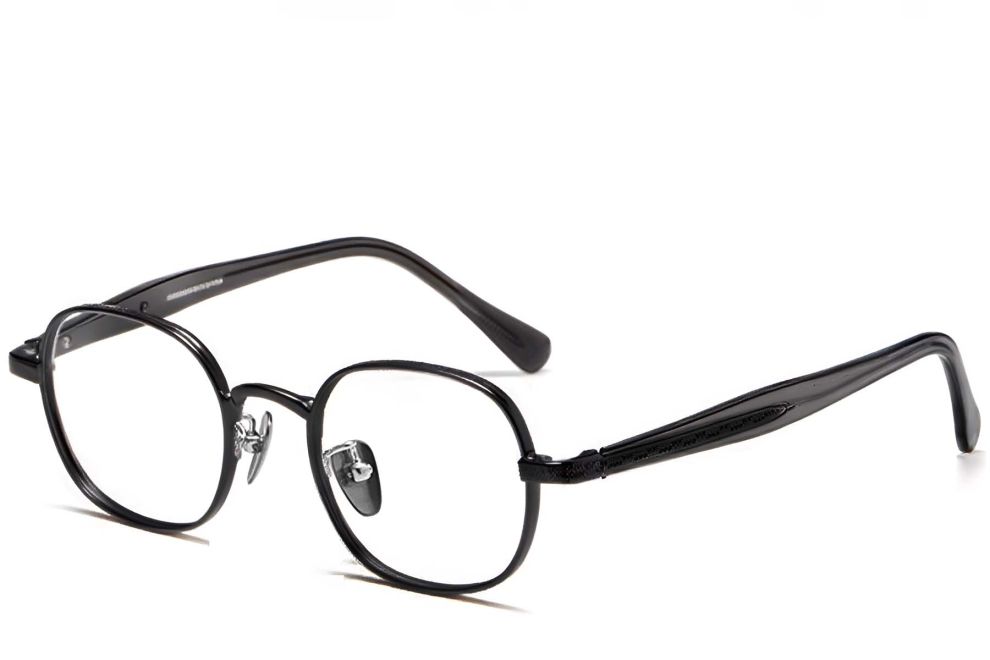 Gafas ovaladas de titanio negro #BS1913-0244