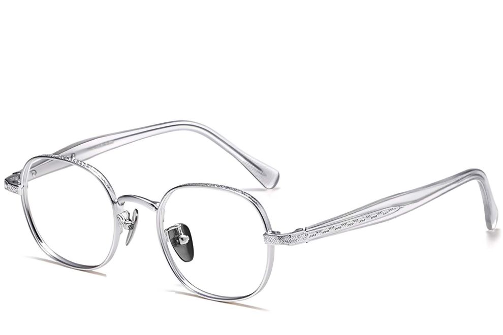 Ovale silberne Titanbrille #BS1913-0245