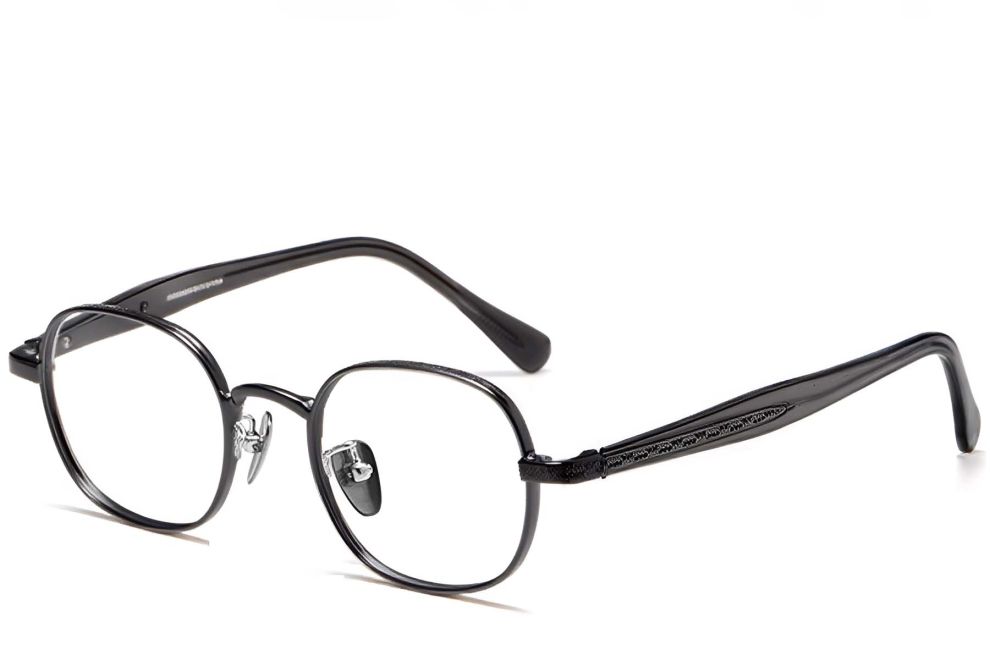 Ovale graue Titanbrille #BS1913-0246